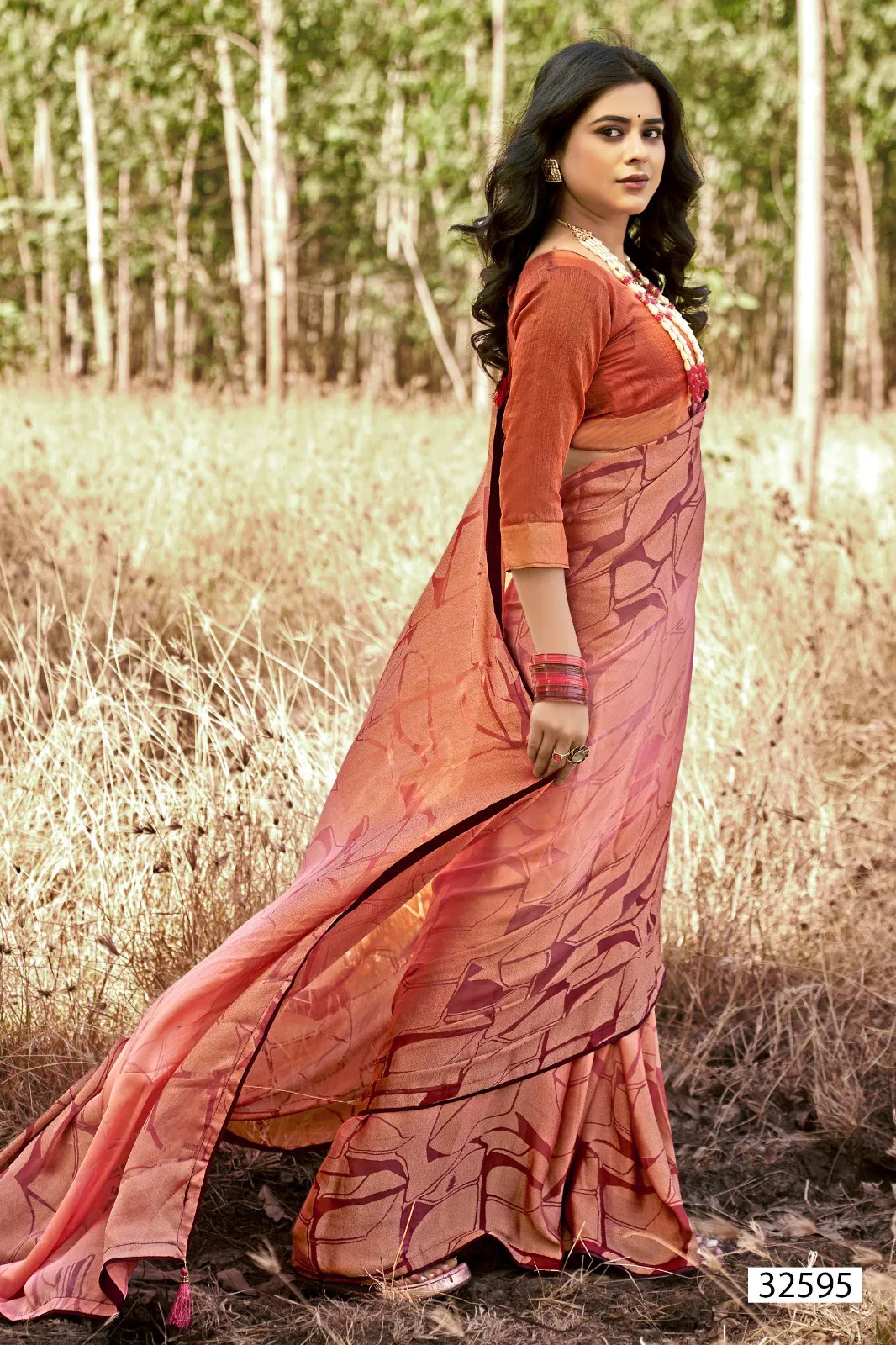 Samisha Vol 4 By Vallabhi Moss Brasso Printed Saree Exporters In India